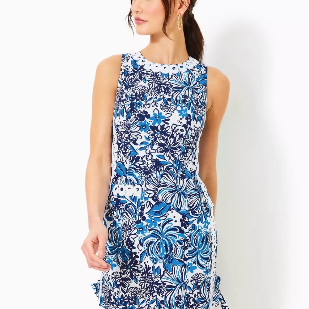 Lilly Pulitzer Blue and White Floral Dress